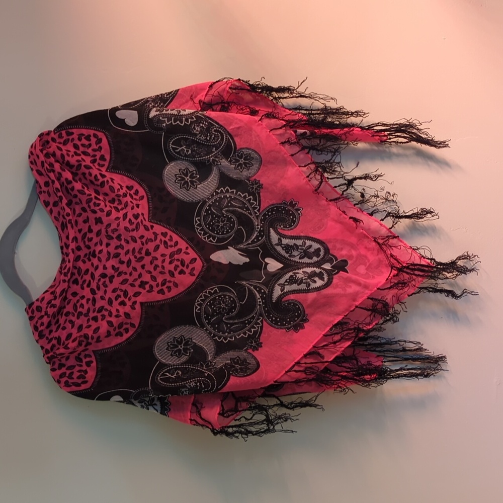 Pink/black scarf